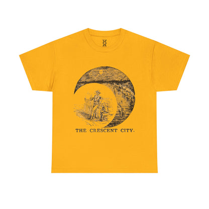 New Orleans Vintage Graphic Tee — 'The Crescent City' Moon Illustration