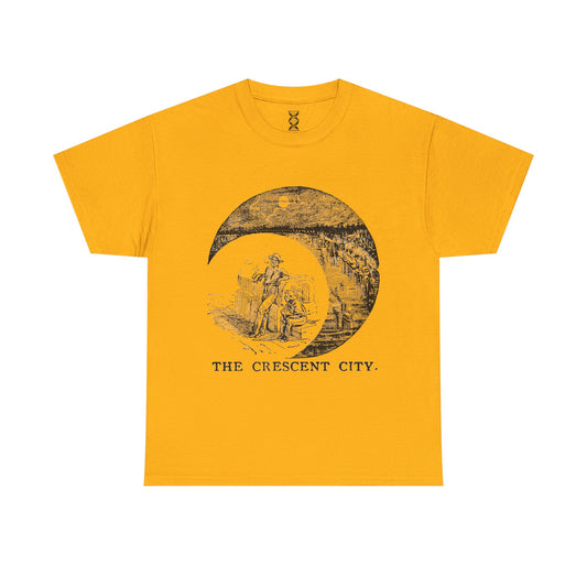 New Orleans Vintage Graphic Tee — 'The Crescent City' Moon Illustration