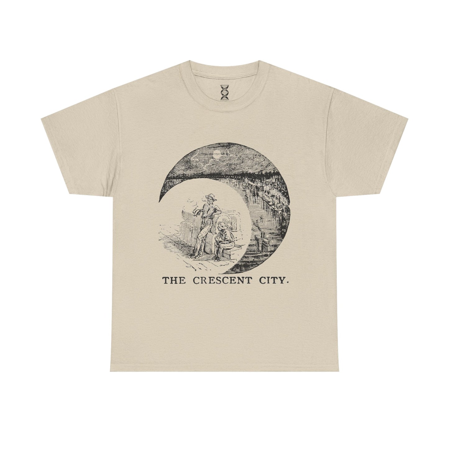 New Orleans Vintage Graphic Tee — 'The Crescent City' Moon Illustration