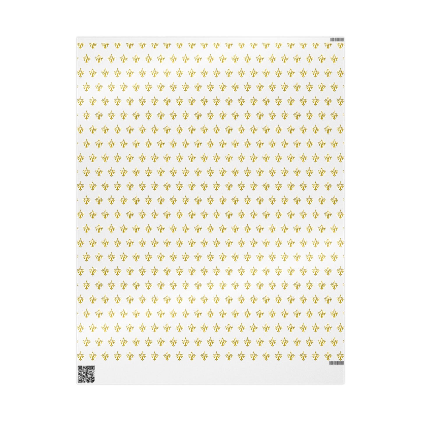 White & Gold Festive Red & Gold Fluer-de-lis Pattern Holiday Gift Wrapping Paper