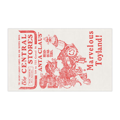 Santa Claus Marvelous Toyland Tea Pot Tea Towel (cotton, poly)