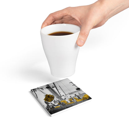 Ceramic Coaster with Vintage Photo - Coffee Shipment, New Orleans, 1953