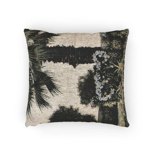 Woven Pillow — Vintage Palm Tree Tapestry Throw Pillow