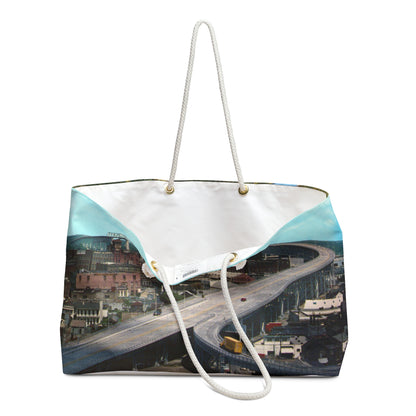 Cityscape Weekender Bag – Vintage Bridge & River Travel Tote
