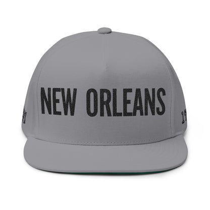 New Orleans Embroidered Flat Bill Cap — City Name Snapback Hat