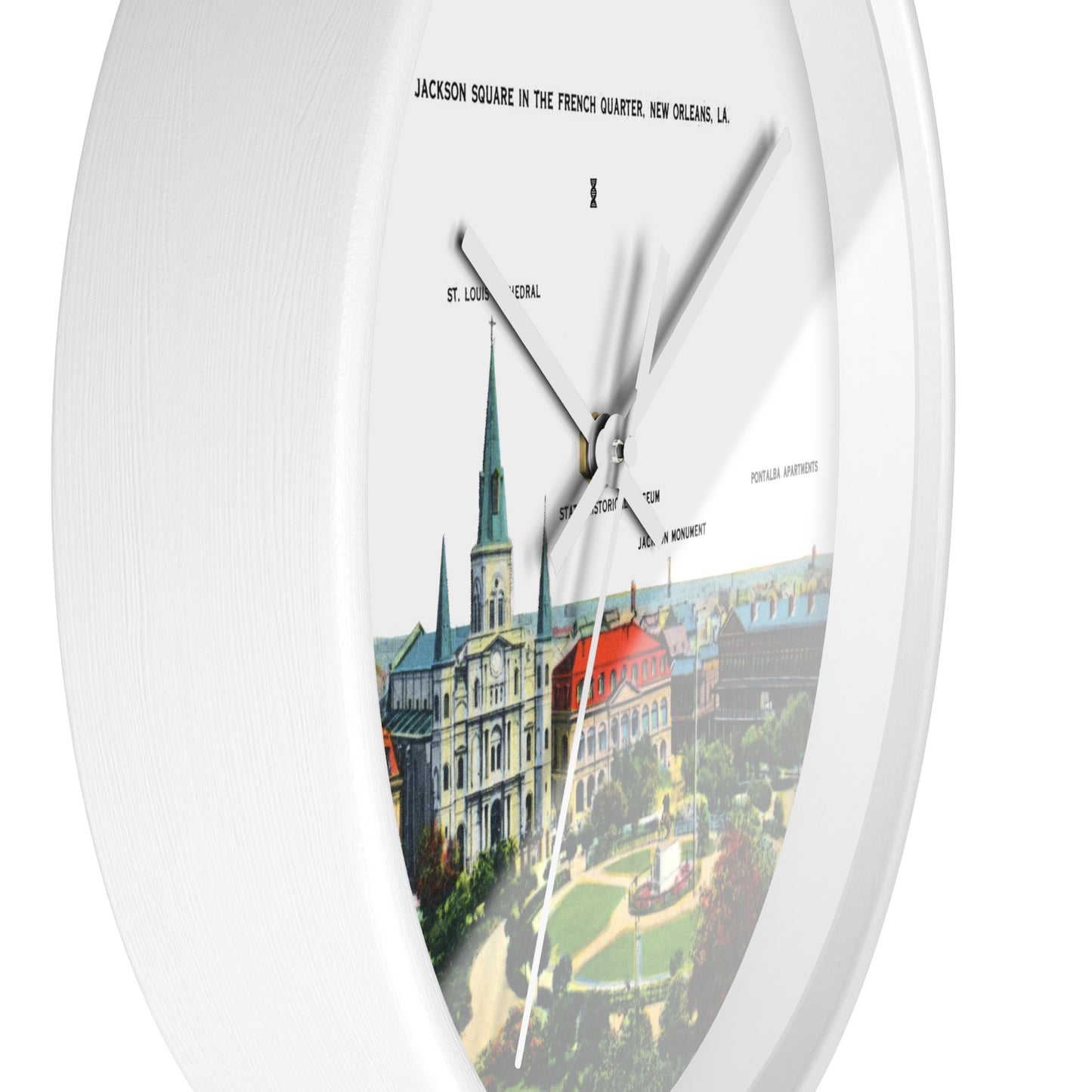 Jackson Square New Orleans Wall Clock — Vintage French Quarter Scenic Clock