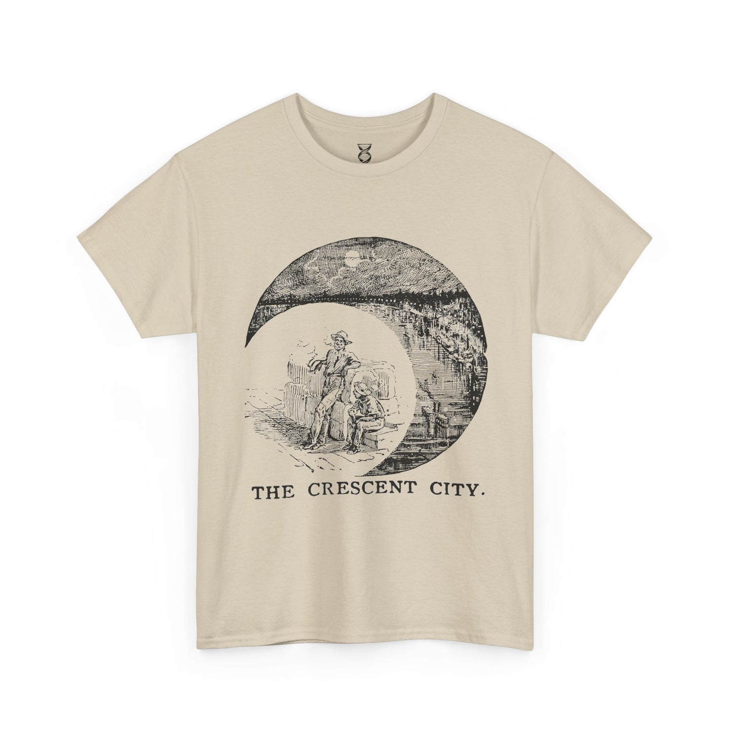New Orleans Vintage Graphic Tee — 'The Crescent City' Moon Illustration