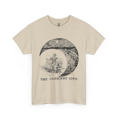 New Orleans Vintage Graphic Tee — 'The Crescent City' Moon Illustration