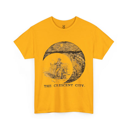 New Orleans Vintage Graphic Tee — 'The Crescent City' Moon Illustration
