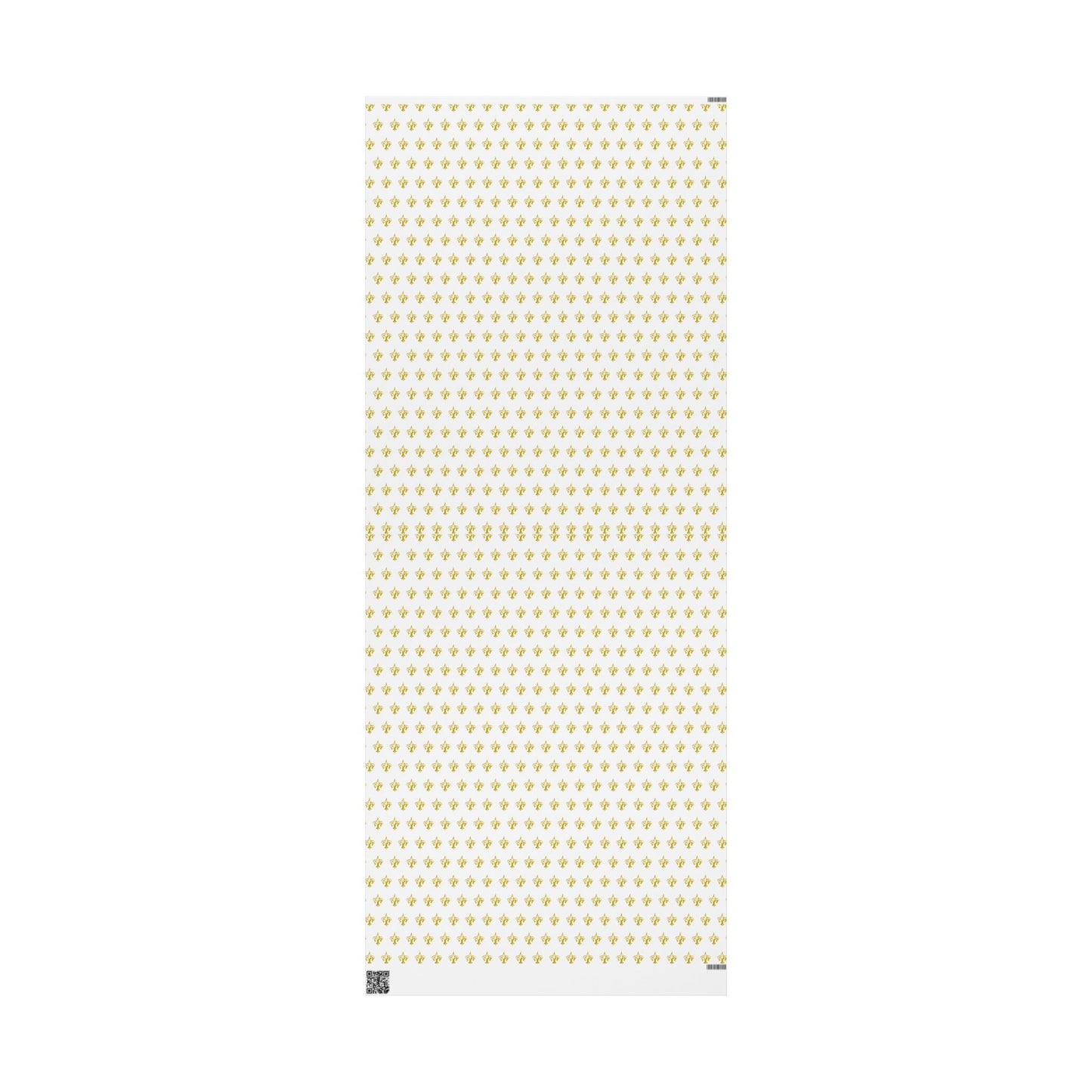 White & Gold Festive Red & Gold Fluer-de-lis Pattern Holiday Gift Wrapping Paper