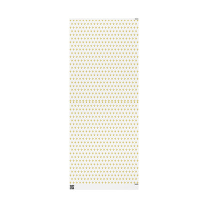 White & Gold Festive Red & Gold Fluer-de-lis Pattern Holiday Gift Wrapping Paper