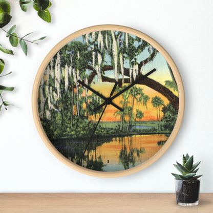 New Orleans Bayou Swamp Scenic Clock