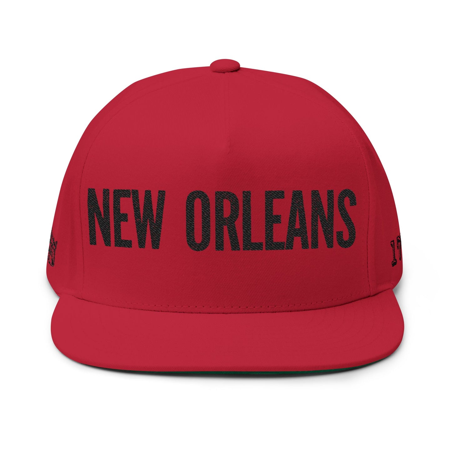 New Orleans Embroidered Flat Bill Cap — City Name Snapback Hat
