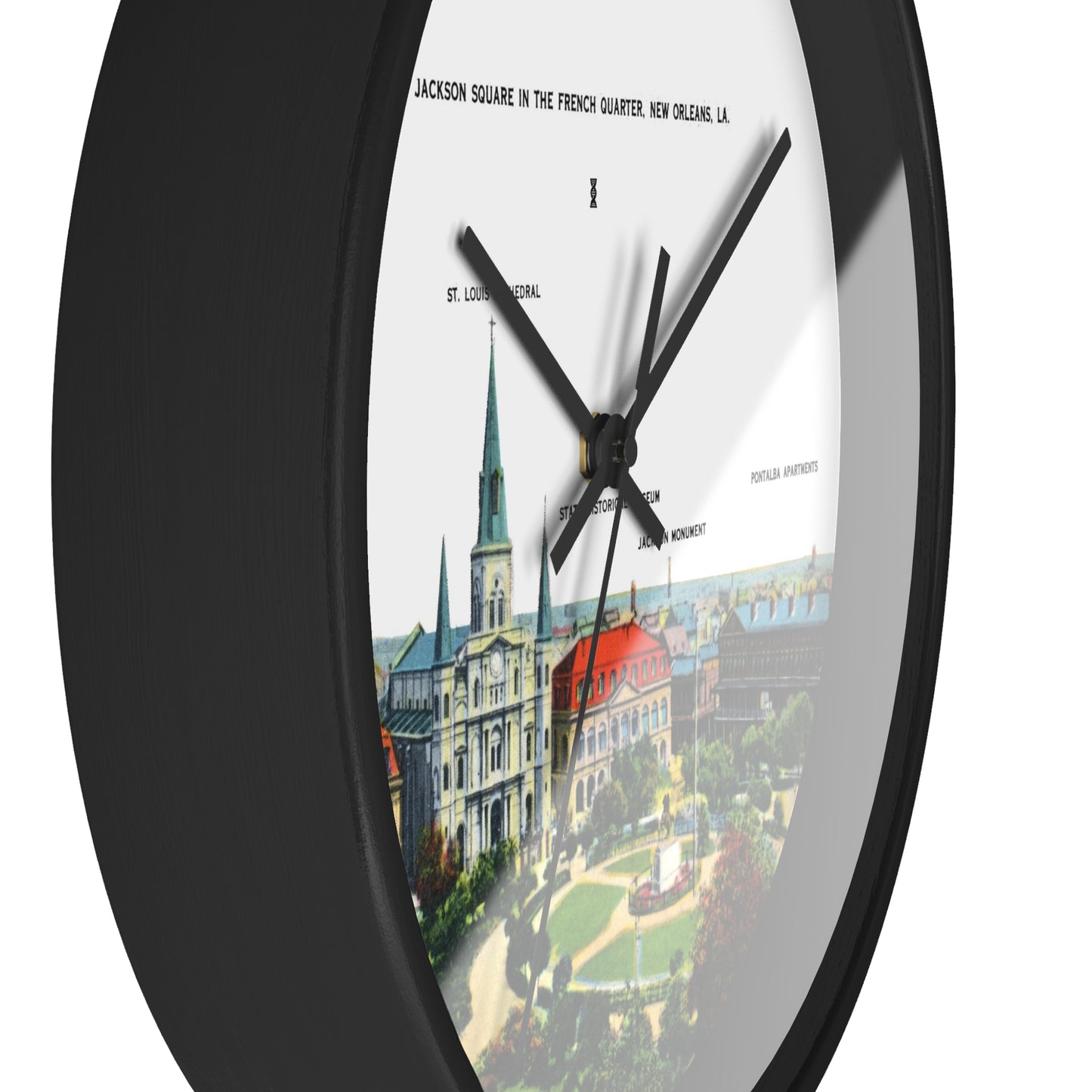 Jackson Square New Orleans Wall Clock — Vintage French Quarter Scenic Clock