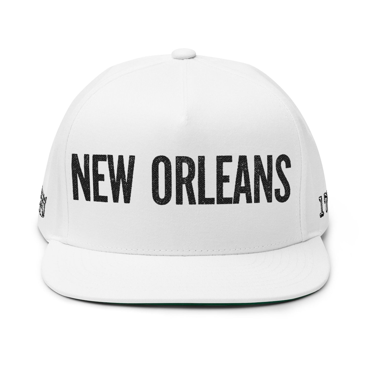 New Orleans Embroidered Flat Bill Cap — City Name Snapback Hat