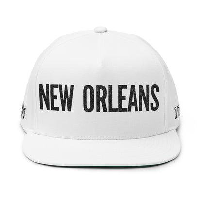 New Orleans Embroidered Flat Bill Cap — City Name Snapback Hat