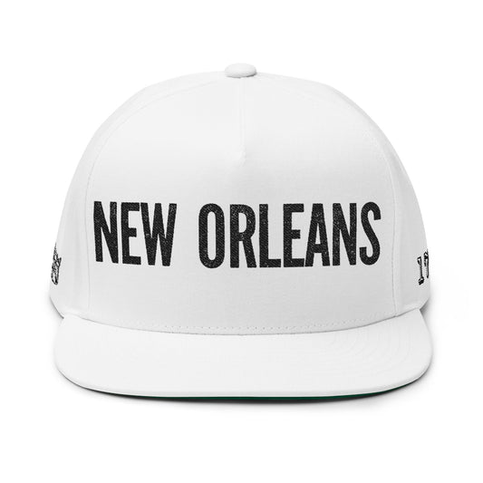 New Orleans Embroidered Flat Bill Cap — City Name Snapback Hat