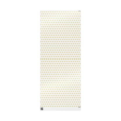 White & Gold Festive Red & Gold Fluer-de-lis Pattern Holiday Gift Wrapping Paper