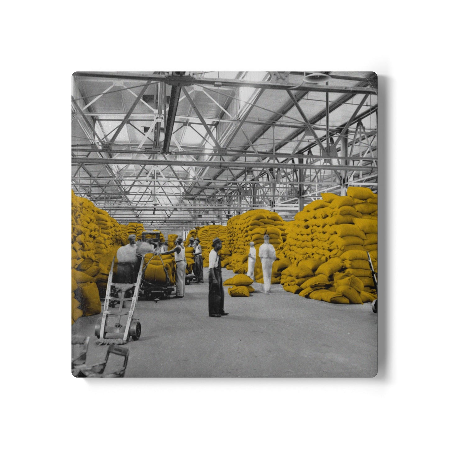 Ceramic Coaster with Vintage Photo - Coffee Warehouse, New Orleans, 1947