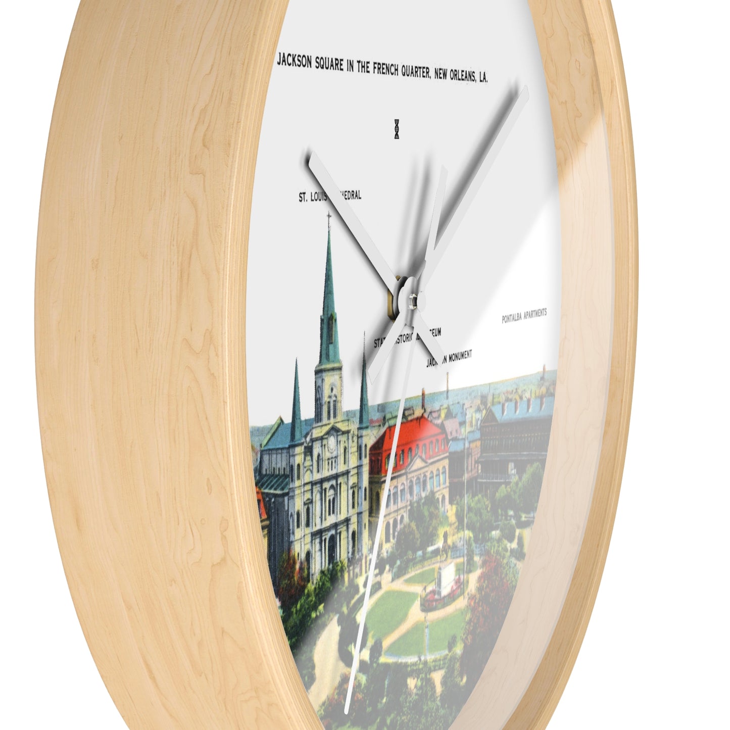 Jackson Square New Orleans Wall Clock — Vintage French Quarter Scenic Clock