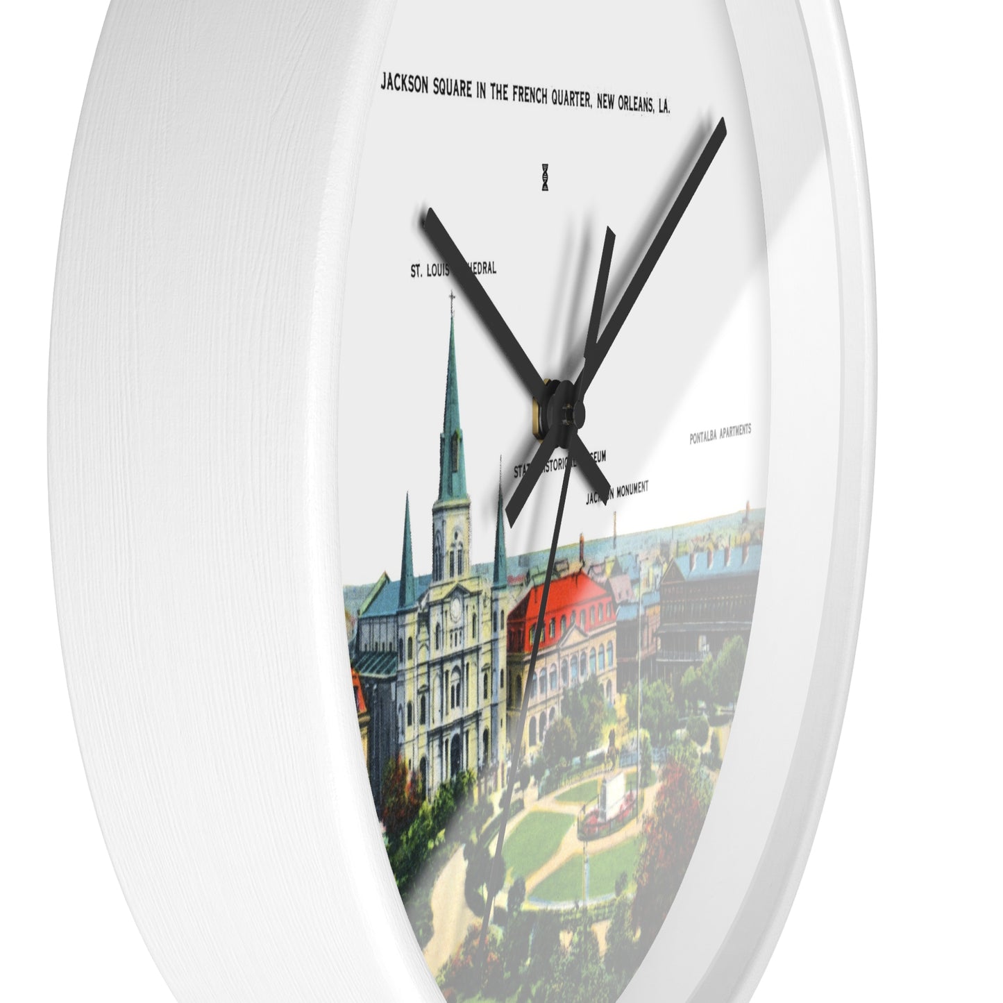 Jackson Square New Orleans Wall Clock — Vintage French Quarter Scenic Clock