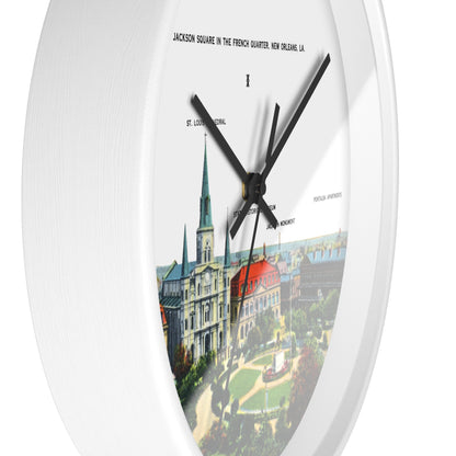 Jackson Square New Orleans Wall Clock — Vintage French Quarter Scenic Clock