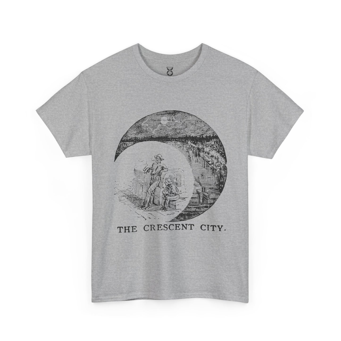 New Orleans Vintage Graphic Tee — 'The Crescent City' Moon Illustration
