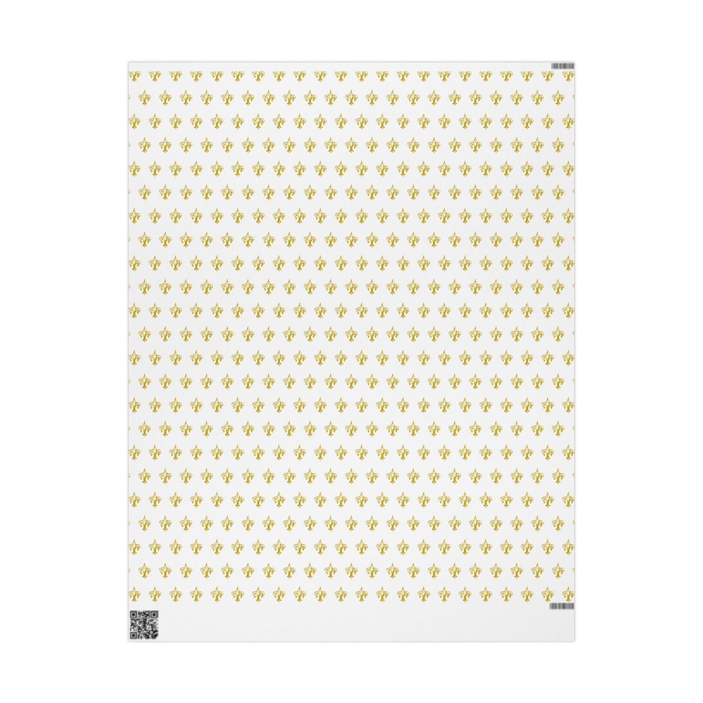 White & Gold Festive Red & Gold Fluer-de-lis Pattern Holiday Gift Wrapping Paper