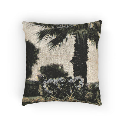 Woven Pillow — Vintage Palm Tree Tapestry Throw Pillow