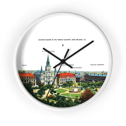 Jackson Square New Orleans Wall Clock — Vintage French Quarter Scenic Clock