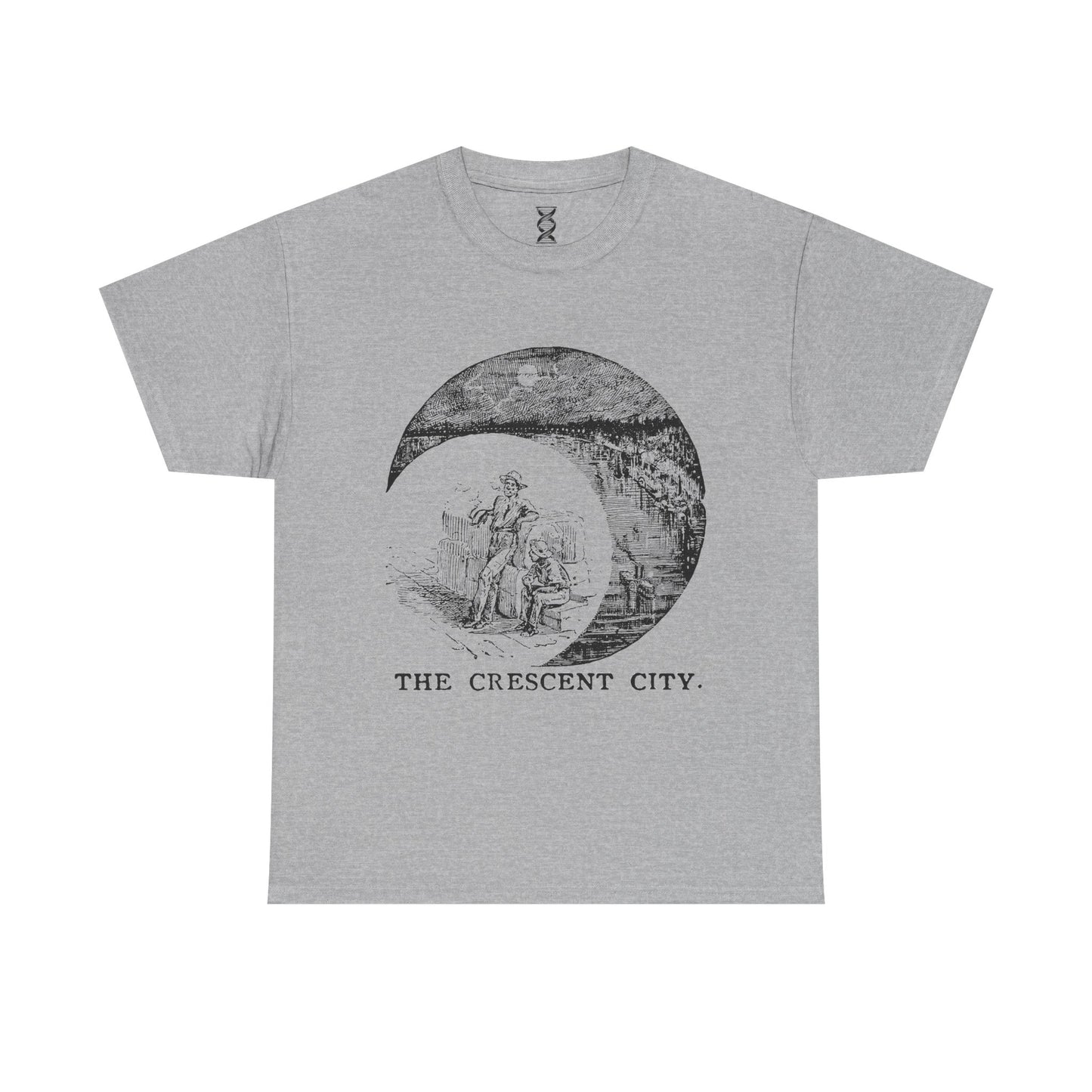 New Orleans Vintage Graphic Tee — 'The Crescent City' Moon Illustration