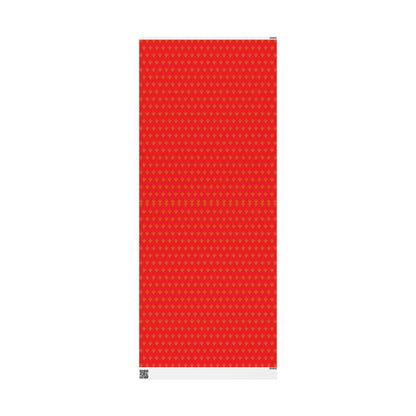 Festive Red & Gold Fluer-de-lis Pattern Holiday Gift Wrapping Paper