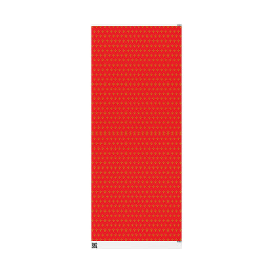 Festive Red & Gold Fluer-de-lis Pattern Holiday Gift Wrapping Paper