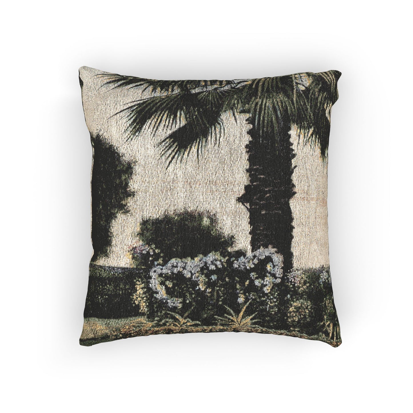 Woven Pillow — Vintage Palm Tree Tapestry Throw Pillow