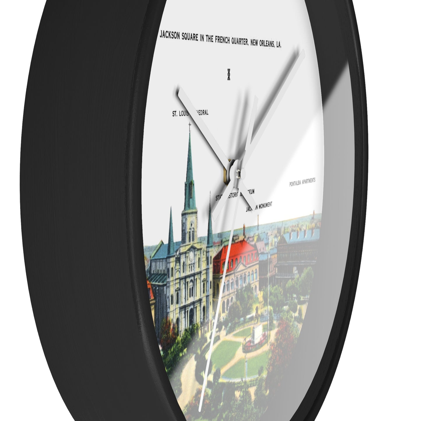 Jackson Square New Orleans Wall Clock — Vintage French Quarter Scenic Clock