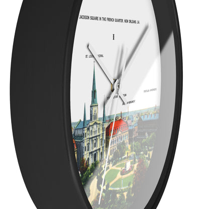Jackson Square New Orleans Wall Clock — Vintage French Quarter Scenic Clock