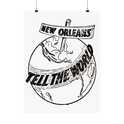 New Orleans 'Tell The World' Matte Poster — Vintage Globe Wall Art