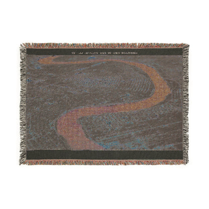 River Bend Woven Blanket — Scenic Curved River Tapestry Throw